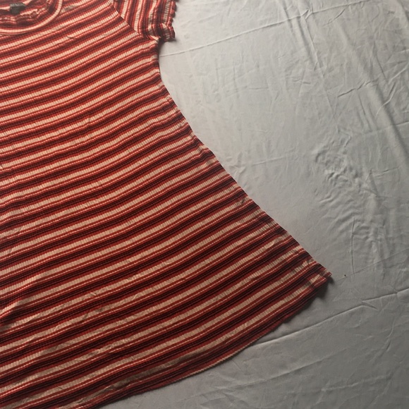Red, black and cream striped shift dress. - Picture 4 of 4